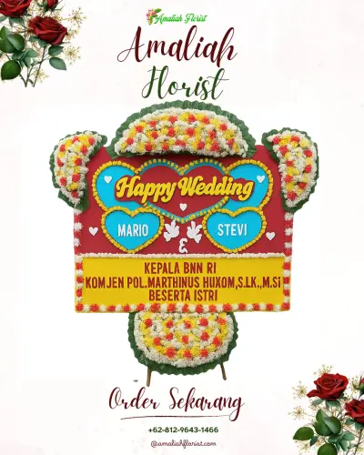 Karangan Papan Bunga Pernikahan di Ngroto